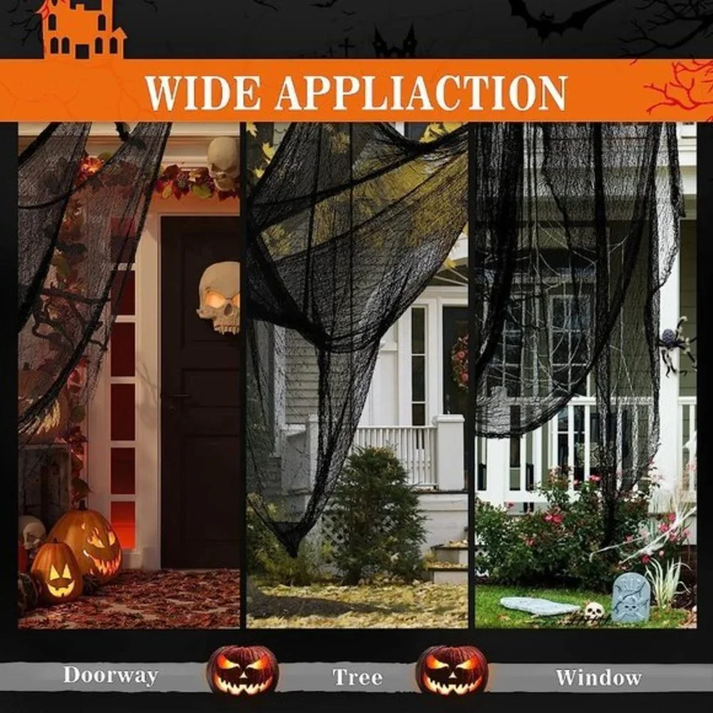 30×72inch Black 5Pcs Halloween‎ Decorations Clearance Creepy Cloth